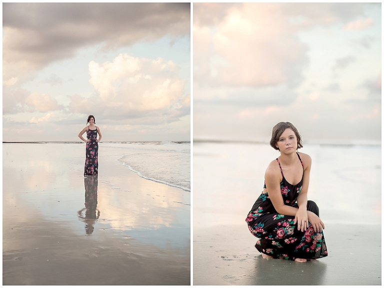 Senior portraits on hunting Island beach