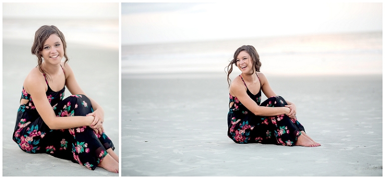 beautiful sunset beach senior portraits