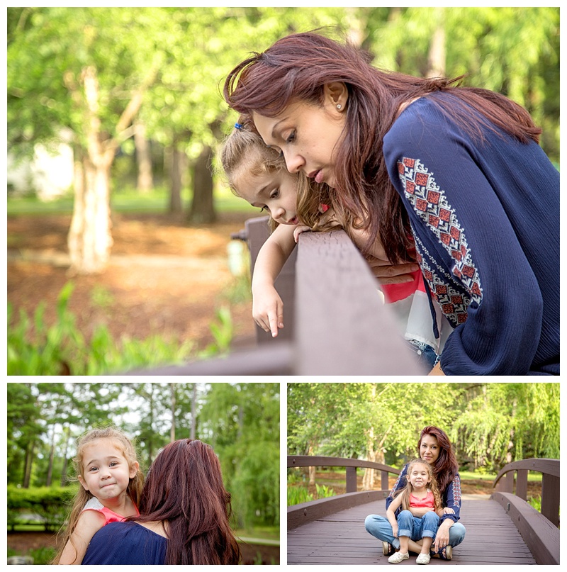 Beautiful wooden bridge at Habersham is the perfect spot for mommy & me portraits