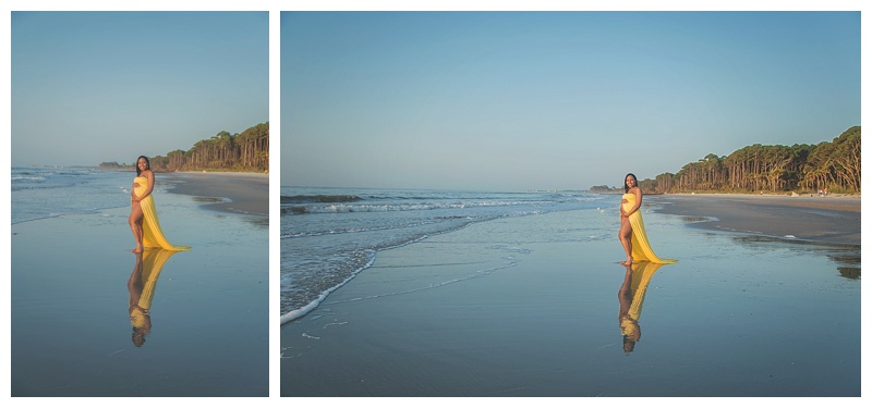 Beaufort beach sunrise maternity session
