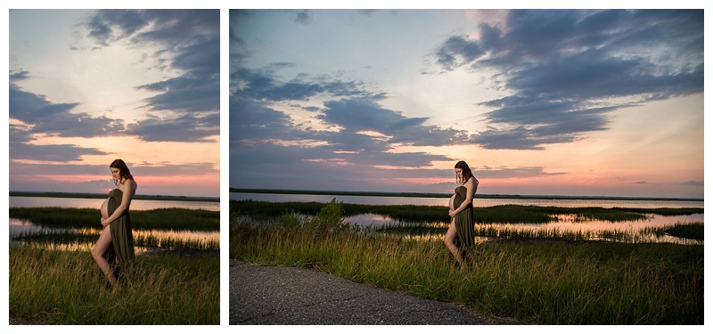 sunset hunting island maternity photographer
