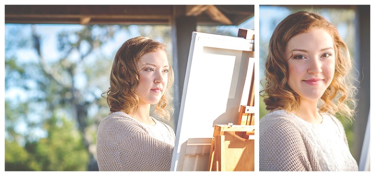 beaufort senior into art painting the palmetto tree on the dock