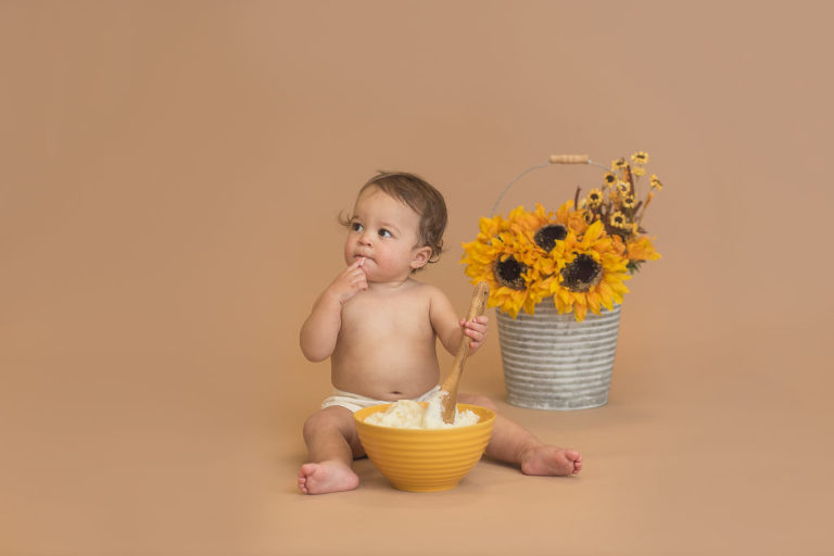 baby first birthday tater smash session