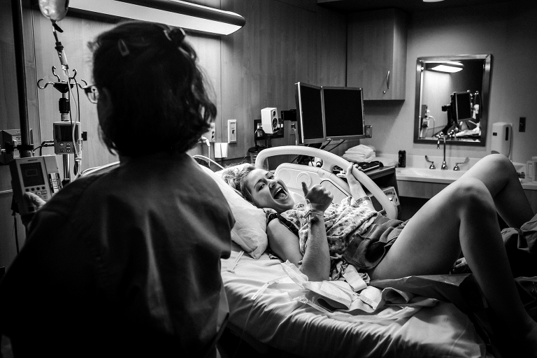 happy mom post birth at Beaufort hospital 