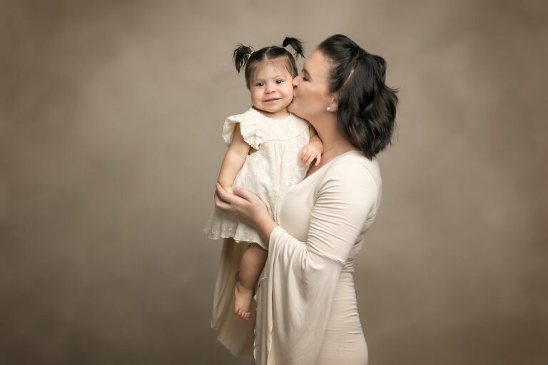 family studio photography mom with baby girl