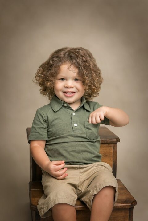beaufort sc studio photography little boy with long hair